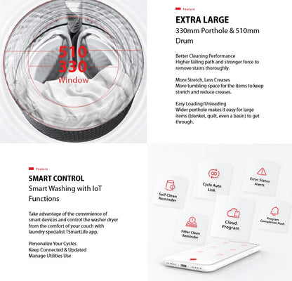 Toshiba 9.5KG Front Load Washer TW-T21BU105UWM(MG) / TWT21BU105UWMMG Inverter Washing Machine