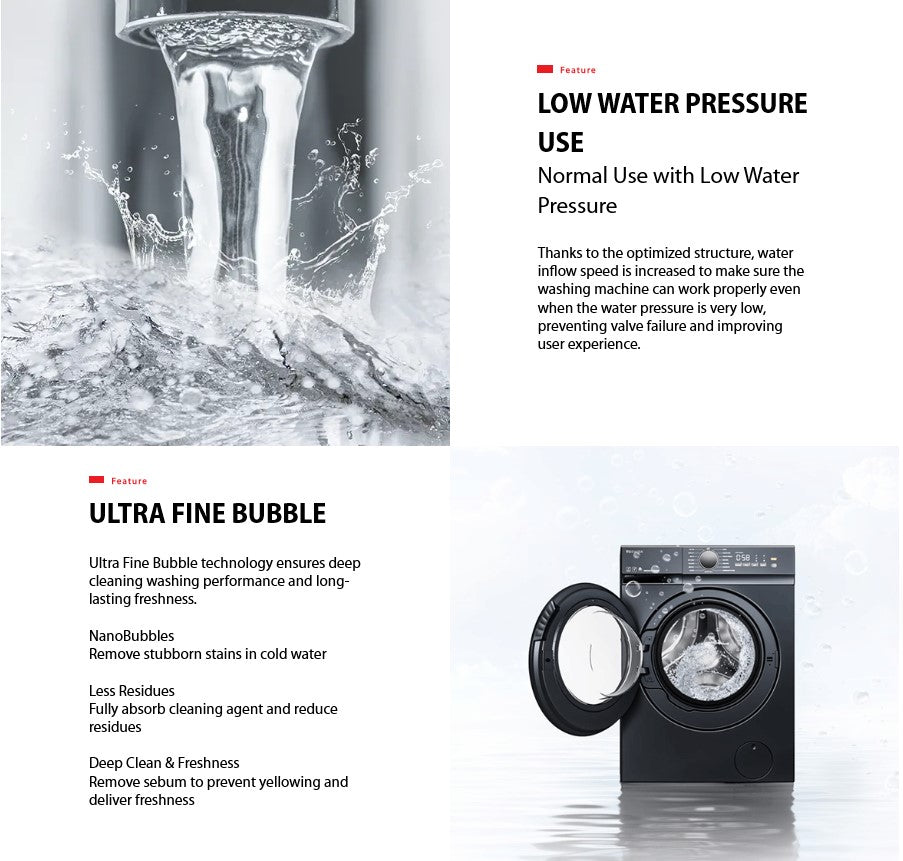 Toshiba 9.5KG Front Load Washer TW-T21BU105UWM(MG) / TWT21BU105UWMMG Inverter Washing Machine