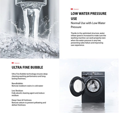 Toshiba 9.5KG Front Load Washer TW-T21BU105UWM(MG) / TWT21BU105UWMMG Inverter Washing Machine