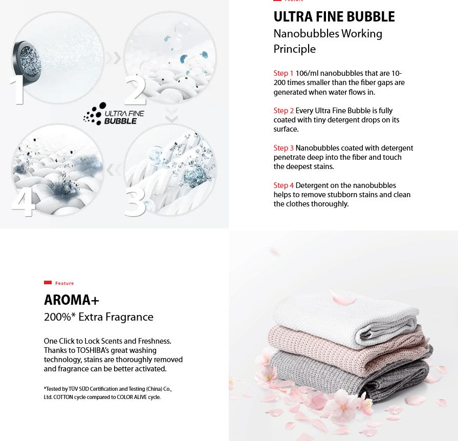 Toshiba 9.5KG Front Load Washer TW-T21BU105UWM(MG) / TWT21BU105UWMMG Inverter Washing Machine