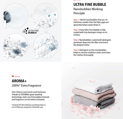 Toshiba 9.5KG Front Load Washer TW-T21BU105UWM(MG) / TWT21BU105UWMMG Inverter Washing Machine