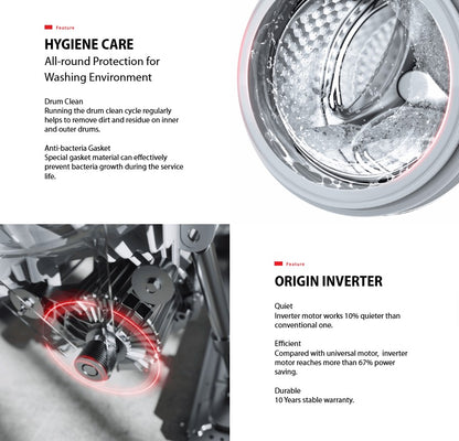 Toshiba 9.5KG Front Load Washer TW-T21BU105UWM(MG) / TWT21BU105UWMMG Inverter Washing Machine