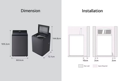 LG 25kg Top Load Washing Machine with Intelligent Fabric Care TX2725AT9J
