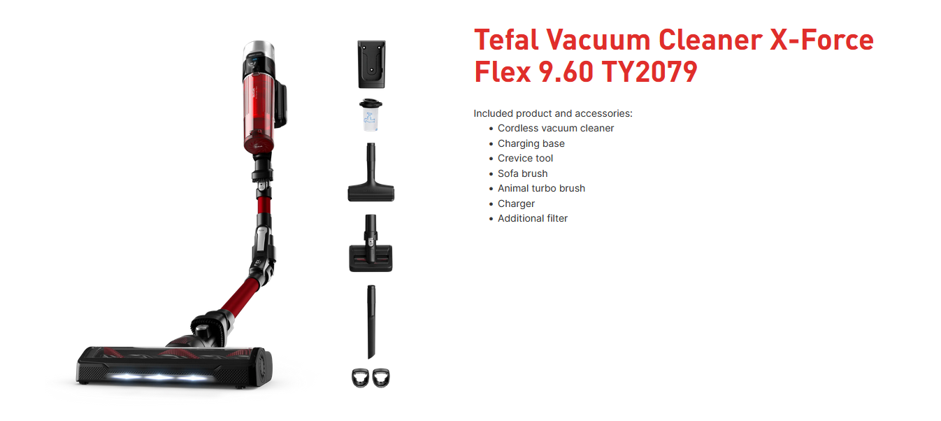 Tefal Vacuum Cleaner X-Force Flex 9.60 TY2079/TY2079HO