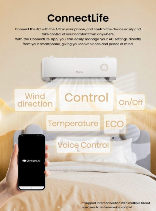 Hisense 1.5HP R32 Built in Wifi Inverter Air Conditioner (UEGW) 5 Star Aircond (Kitten Design) AI13UEGW