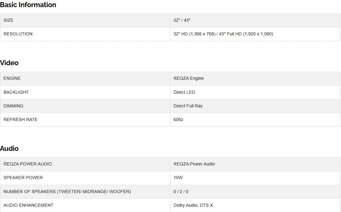 Toshiba 43" V31M Series 43V31MP HD LED Smart TV VIDAA Bezel-less Design Television