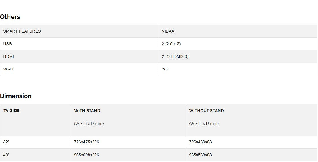 Toshiba 32" V31M Series 32V31MP HD LED Smart TV VIDAA Bezel-less Design Television