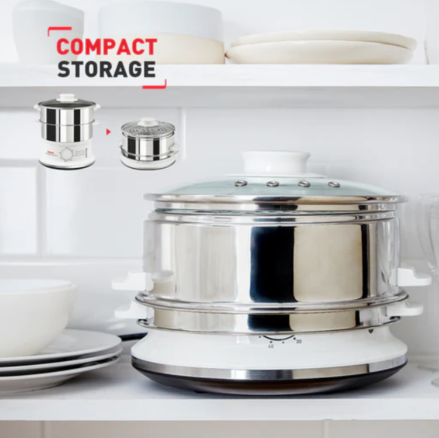 Tefal 6L Food Steamer VC1451 2 Stainless Steel Bowl