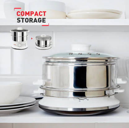 Tefal 6L Food Steamer VC1451 2 Stainless Steel Bowl