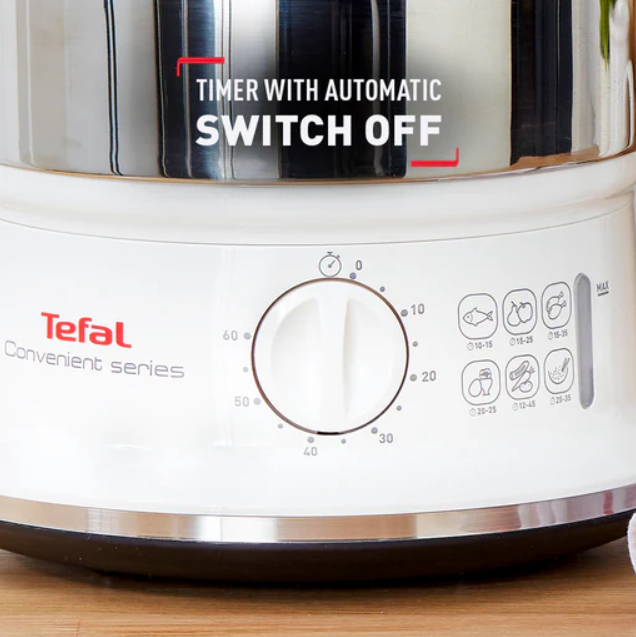 Tefal 6L Food Steamer VC1451 2 Stainless Steel Bowl