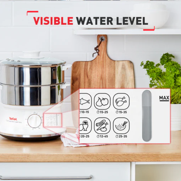 Tefal 6L Food Steamer VC1451 2 Stainless Steel Bowl