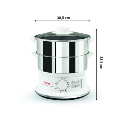 Tefal 6L Food Steamer VC1451 2 Stainless Steel Bowl