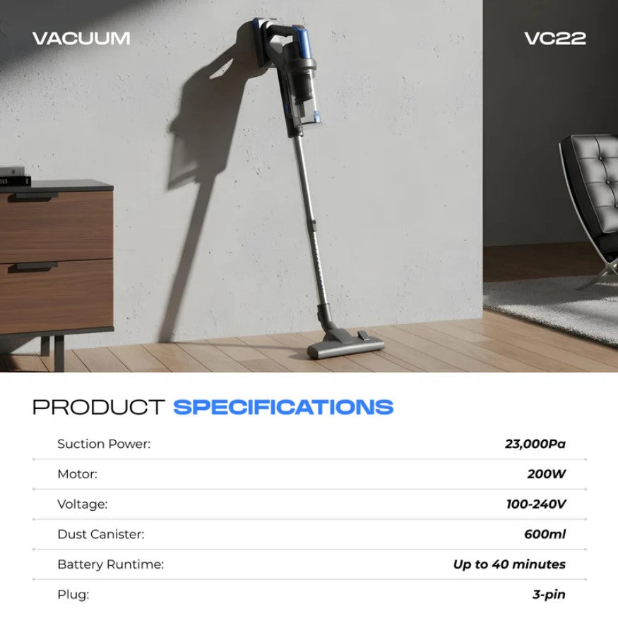 Russell Taylors Cordless Vacuum Cleaner VC22 (200W)