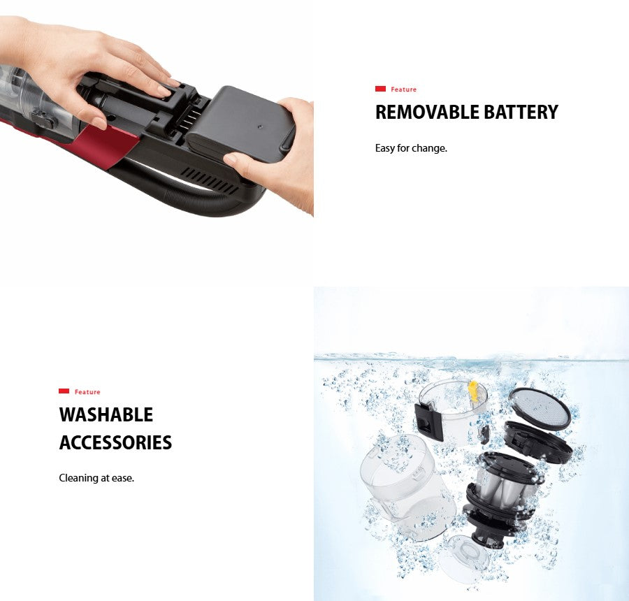 Toshiba Lightweight Cordless Vacuum Cleaner VC-CLX50BF(R) / VCCLX50BFR 180W (Red)