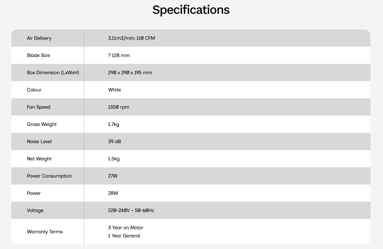 KHIND 10" Ventilation Fan VF102