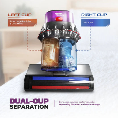 Russell Taylors Dual Cup Dust Mite Vacuum Cleaner with UV-C Light & Ultrasonic VM30