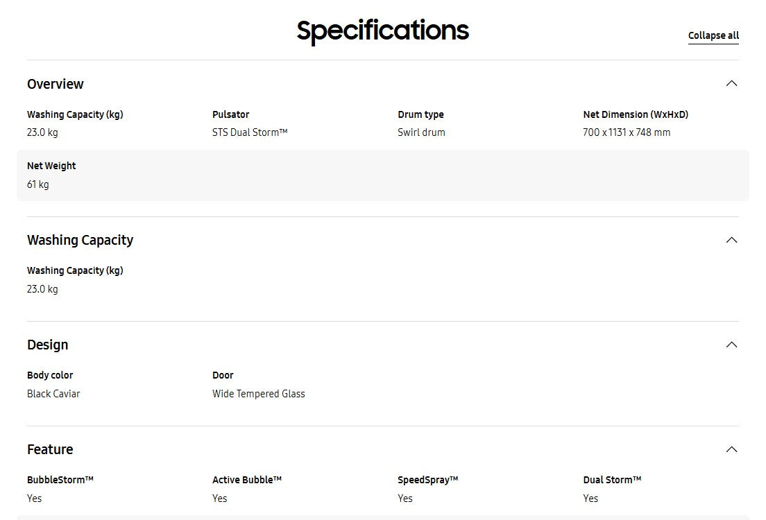Samsung 23KG Inverter Top Load Washer with BubbleStorm WA23A8377GV/FQ / WA23A8377GV
