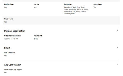 Samsung 23KG Inverter Top Load Washer with BubbleStorm WA23A8377GV/FQ / WA23A8377GV