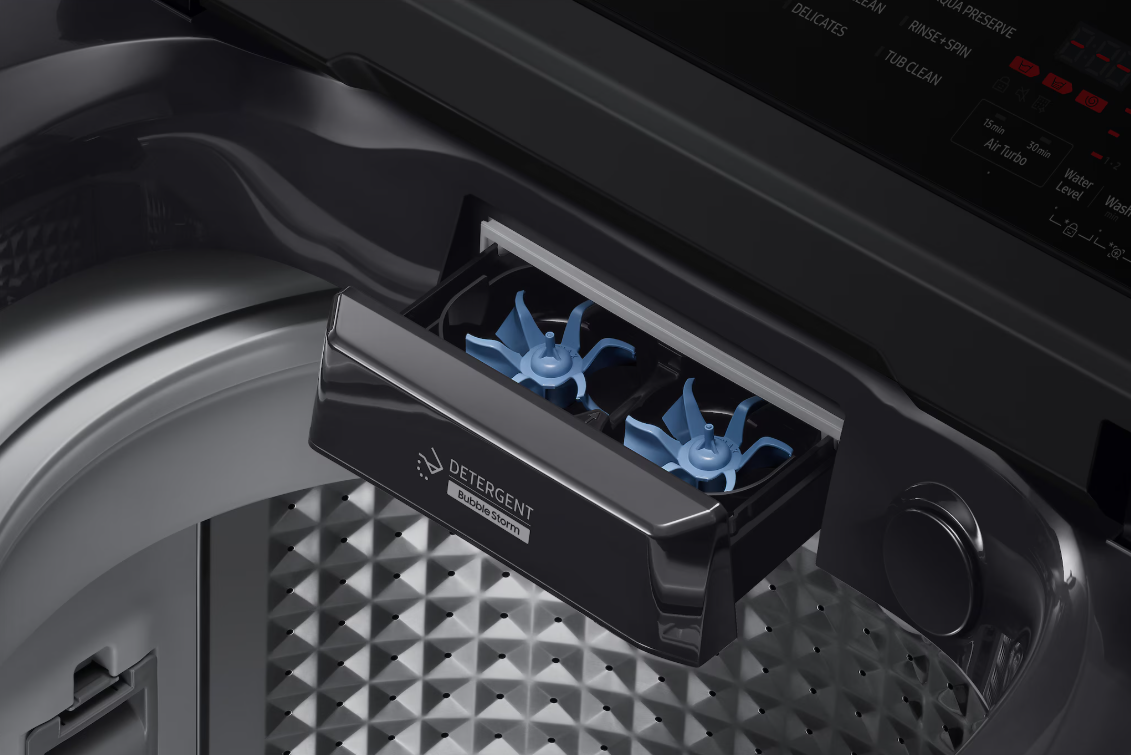Samsung 10KG Washing Machine Inverter WA40F10E1CFQ Top Load Washer Ecobubble (Deep Charcoal) Mesin Basuh