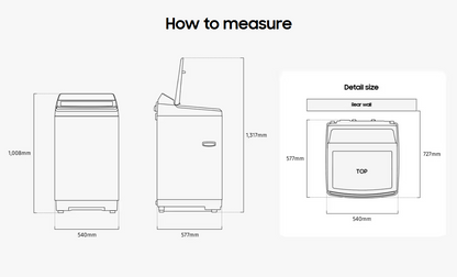 Samsung 10KG Washing Machine Inverter WA40F10E1CFQ Top Load Washer Ecobubble (Deep Charcoal) Mesin Basuh