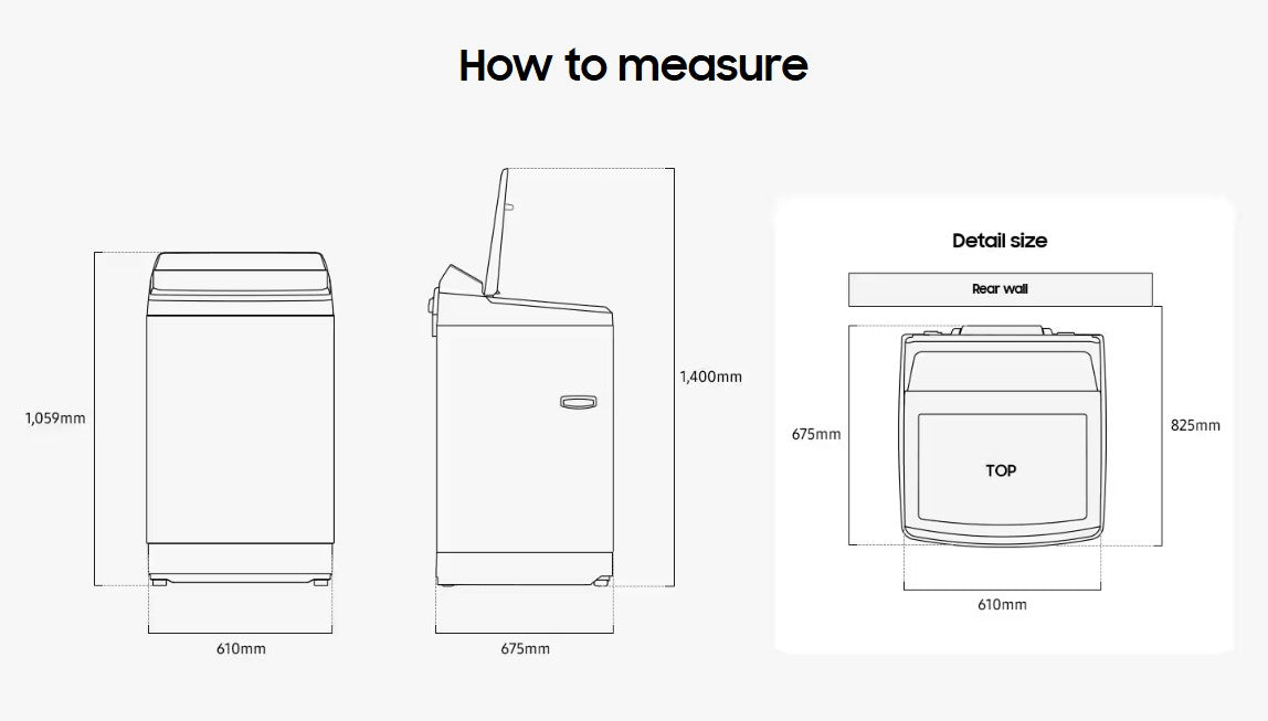 Samsung 13kg Bespoke AI Laundry Top load Washer AI Wash WA80F13S5BFQ (Black)