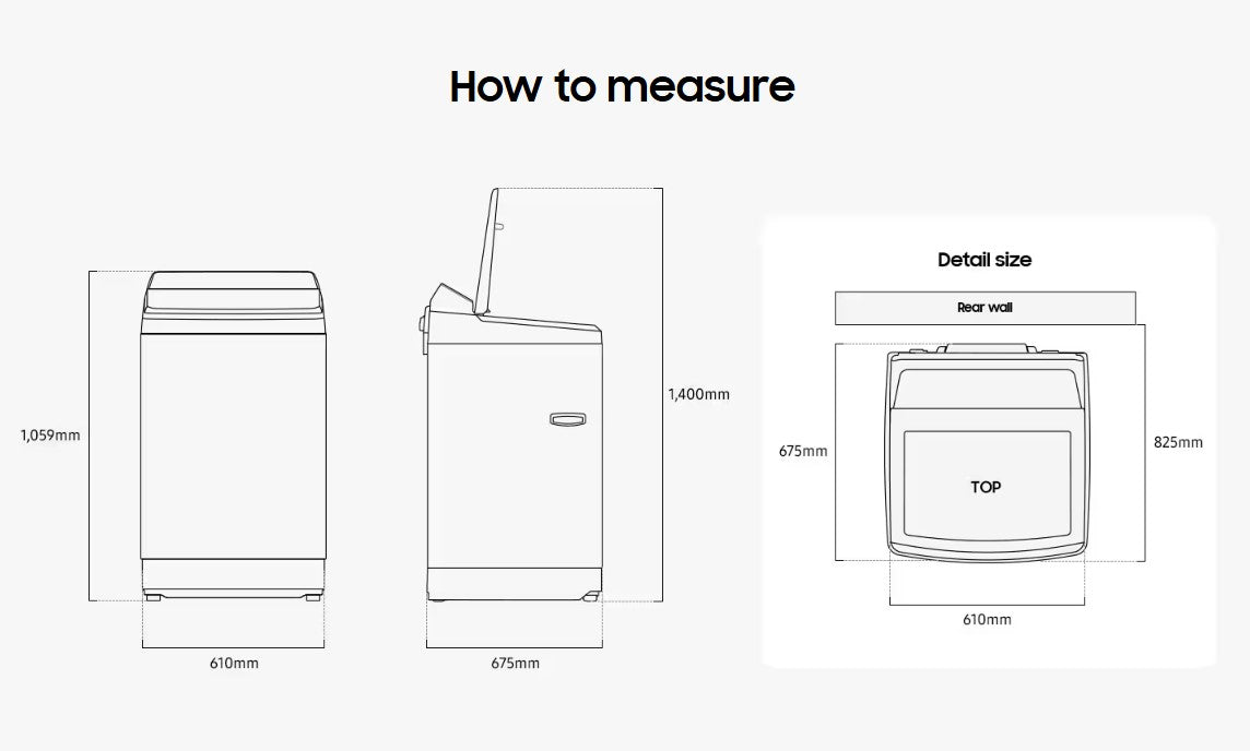 Samsung 13kg Bespoke AI Laundry Top load Washer AI Wash WA80F13S5CFQ (Deep charcoal) Washing Machine