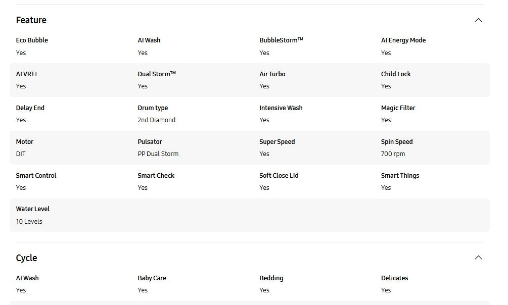 Samsung 15kg WA80F15S5BFQ Bespoke AI Laundry Top load Washer AI Wash Washing Machine