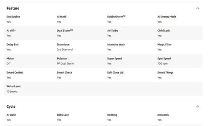 Samsung 15kg WA80F15S5BFQ Bespoke AI Laundry Top load Washer AI Wash Washing Machine