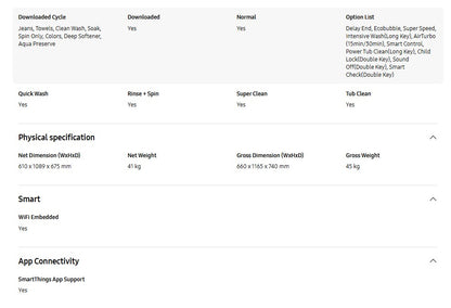 Samsung 15kg WA80F15S5BFQ Bespoke AI Laundry Top load Washer AI Wash Washing Machine