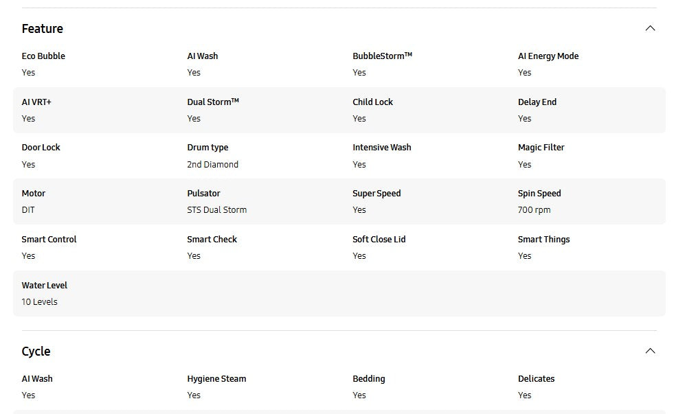 Samsung 19KG WA80F19B9BFQ Bespoke AI Laundry Top load Washer AI Wash Washing Machine