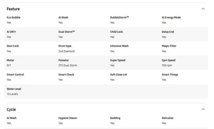 Samsung 19KG WA80F19B9BFQ Bespoke AI Laundry Top load Washer AI Wash Washing Machine