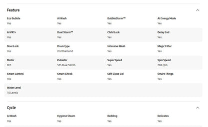 Samsung 21kg WA80F21B9BFQ Bespoke AI Laundry Top load Washer AI Wash Washing Machine