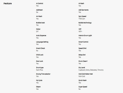 Samsung 19kg/11kg WF6000R Inverter Washer Dryer with Ecobubble WD19T6500GW/FQ / WD19T6500GW Washing Machine