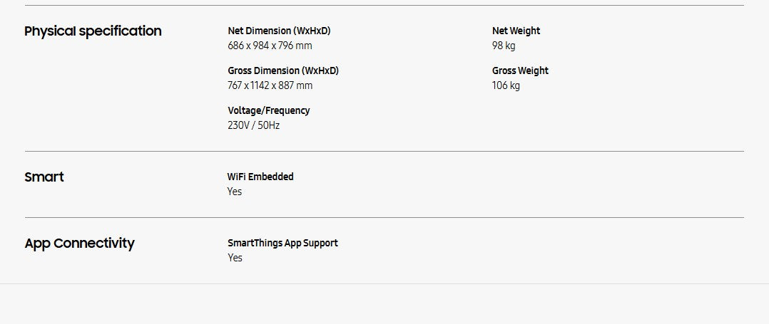 Samsung 19kg/11kg WF6000R Inverter Washer Dryer with Ecobubble WD19T6500GW/FQ / WD19T6500GW Washing Machine