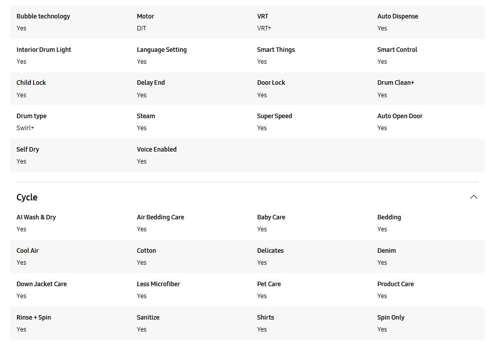 Samsung 25/15 kg Washer Dryer Heat Pump WD25DB8995BZFQ