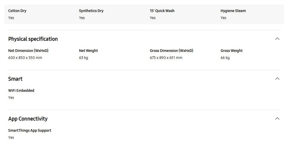 Samsung Front Load Washer Dryer with AI Ecobubble 7.5KG Wash & 5KG Dry WD75T504DBW/FQ Inverter WD75T504DBW (White)