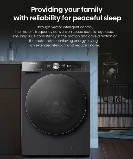 Hisense 10.5KG Front Load Washer WF5S1075BB Washing Machine