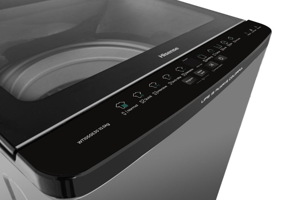 Hisense 10.5Kg Top Load Washer Non-Inverter WT105GE30 Washing Machine AI Wash Mesin Basuh