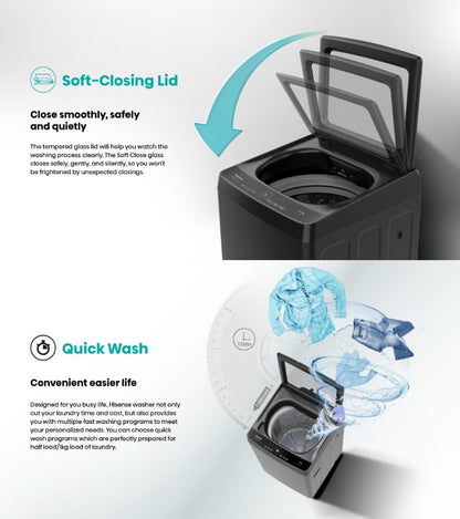 Hisense 15KG Inverter Top Load Washer Washing Machine WT150F50