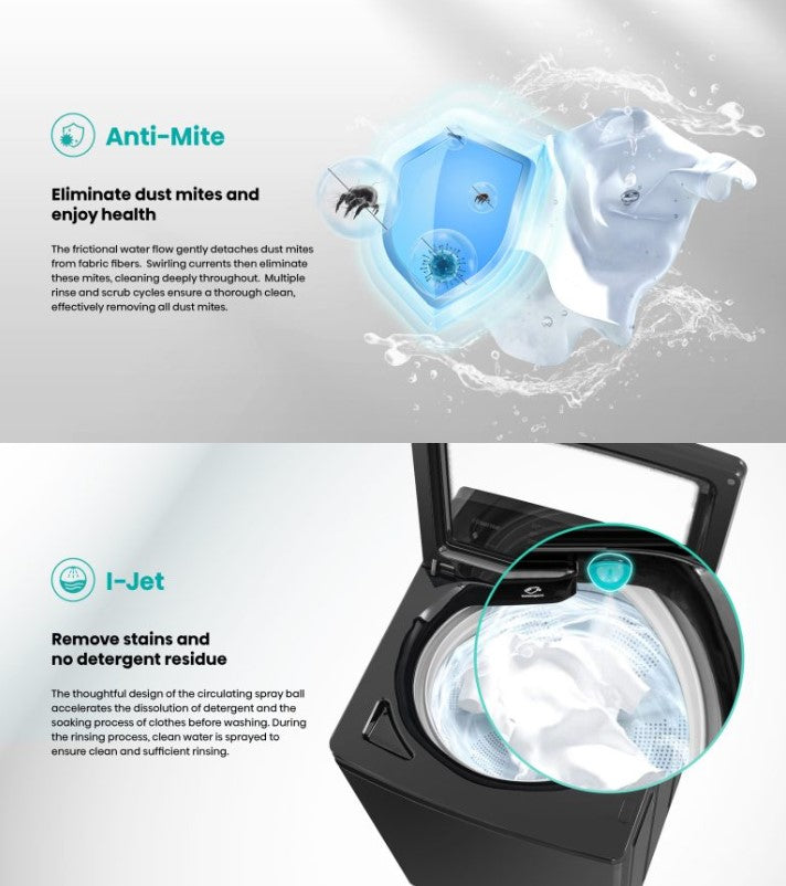 Hisense 20KG Top Load Washer Inverter WT200Q50 Washing Machine Mesin Basuh