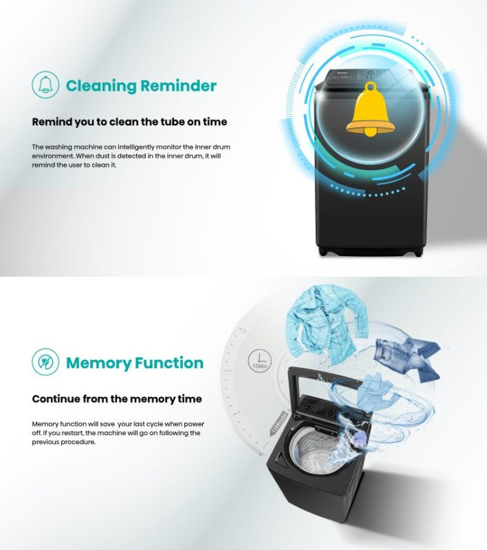 Hisense 20KG Top Load Washer Inverter WT200Q50 Washing Machine Mesin Basuh