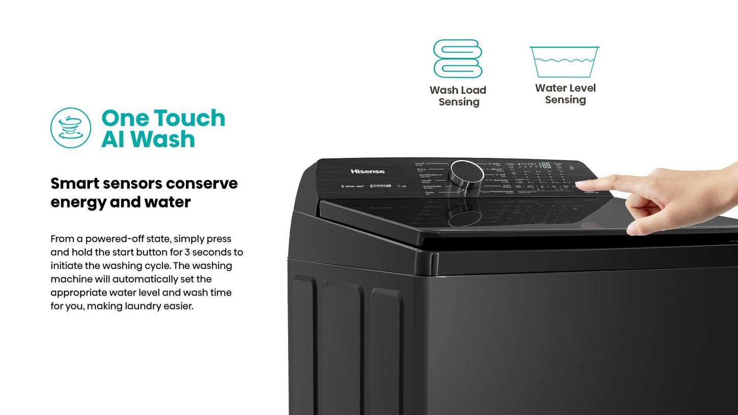 Hisense 22KG Top Load Washer Inverter WT220Q50 / WT220Q Mesin Basuh
