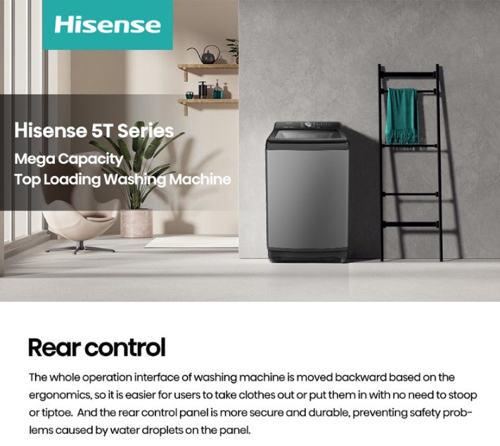 Hisense 17KG Top Load Washer WT5T1715DT Inverter