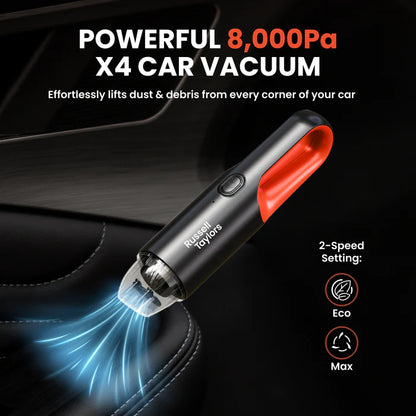 Russell Taylors Portable Vacuum Cleaner Cordless Car Vacuum 8000Pa X4