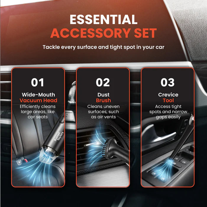 Russell Taylors Portable Vacuum Cleaner Cordless Car Vacuum 8000Pa X4