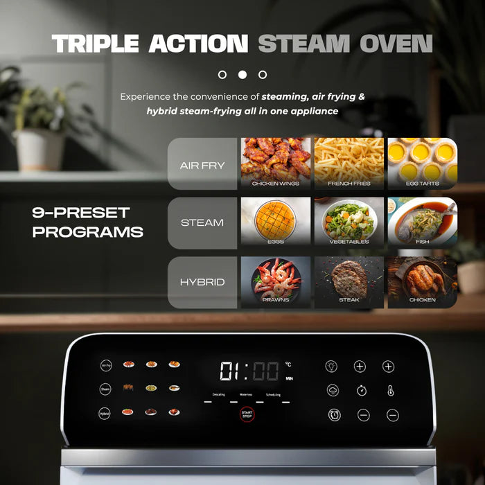 Russell Taylors Steam & Fry Mastery Steam Oven (10.5L) Z11 (3-in-1 Air Fryer/ Oven + Steamer + Steam Frying)