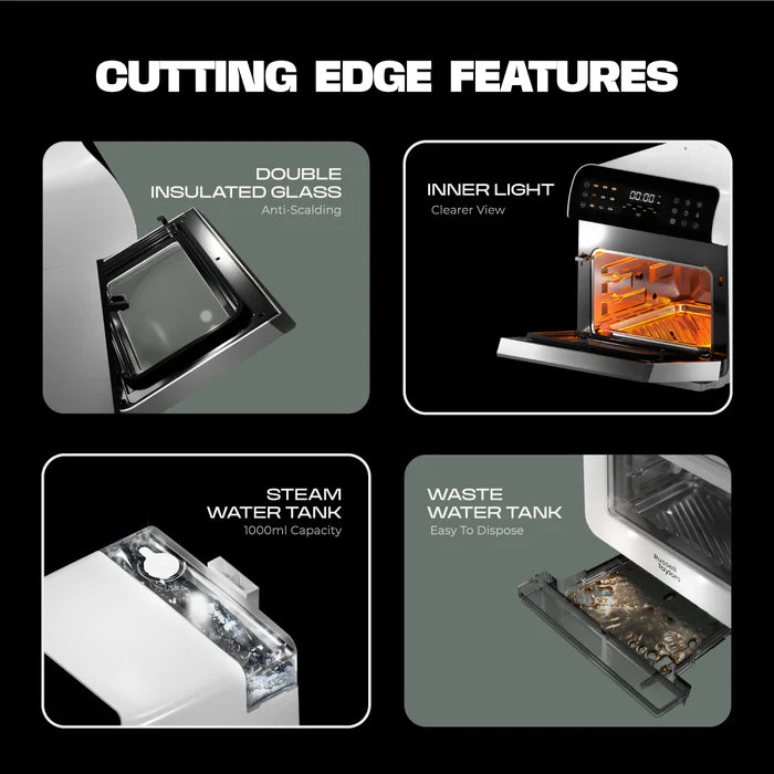 Russell Taylors Steam & Fry Mastery Steam Oven (10.5L) Z11 (3-in-1 Air Fryer/ Oven + Steamer + Steam Frying)