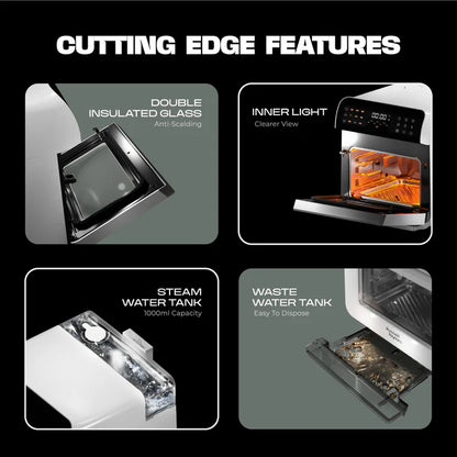 Russell Taylors Steam & Fry Mastery Steam Oven (10.5L) Z11 (3-in-1 Air Fryer/ Oven + Steamer + Steam Frying)