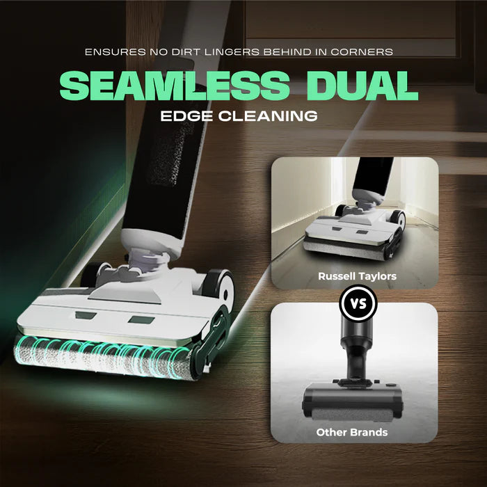 Russell Taylors Dual-Edge Wet Dry Cordless Floor Washer Vacuum Self-Cleaning with Hot Air Drying i3