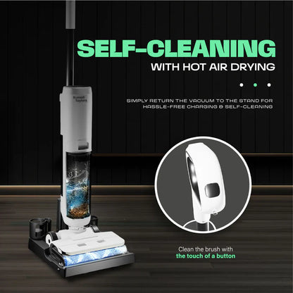 Russell Taylors Dual-Edge Wet Dry Cordless Floor Washer Vacuum Self-Cleaning with Hot Air Drying i3